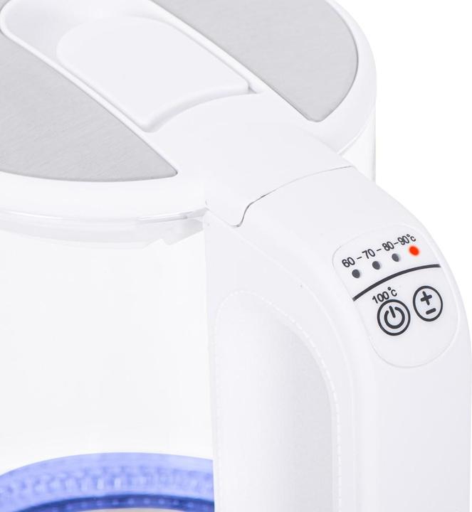 Actual product image Mesko MS 1301w Electric, 1850 W, 1.7 L, Glass / Stainless steel, 360 ° rotational base, White (1.70 l)