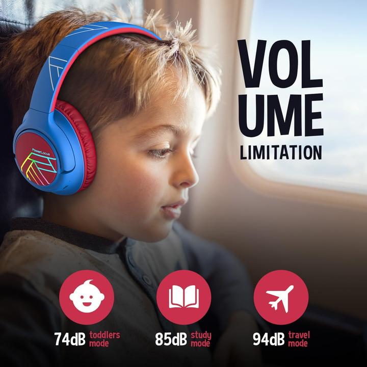Productafbeelding PowerLocus Bobo Bluetooth-Kinderkopfhörer blau/rot