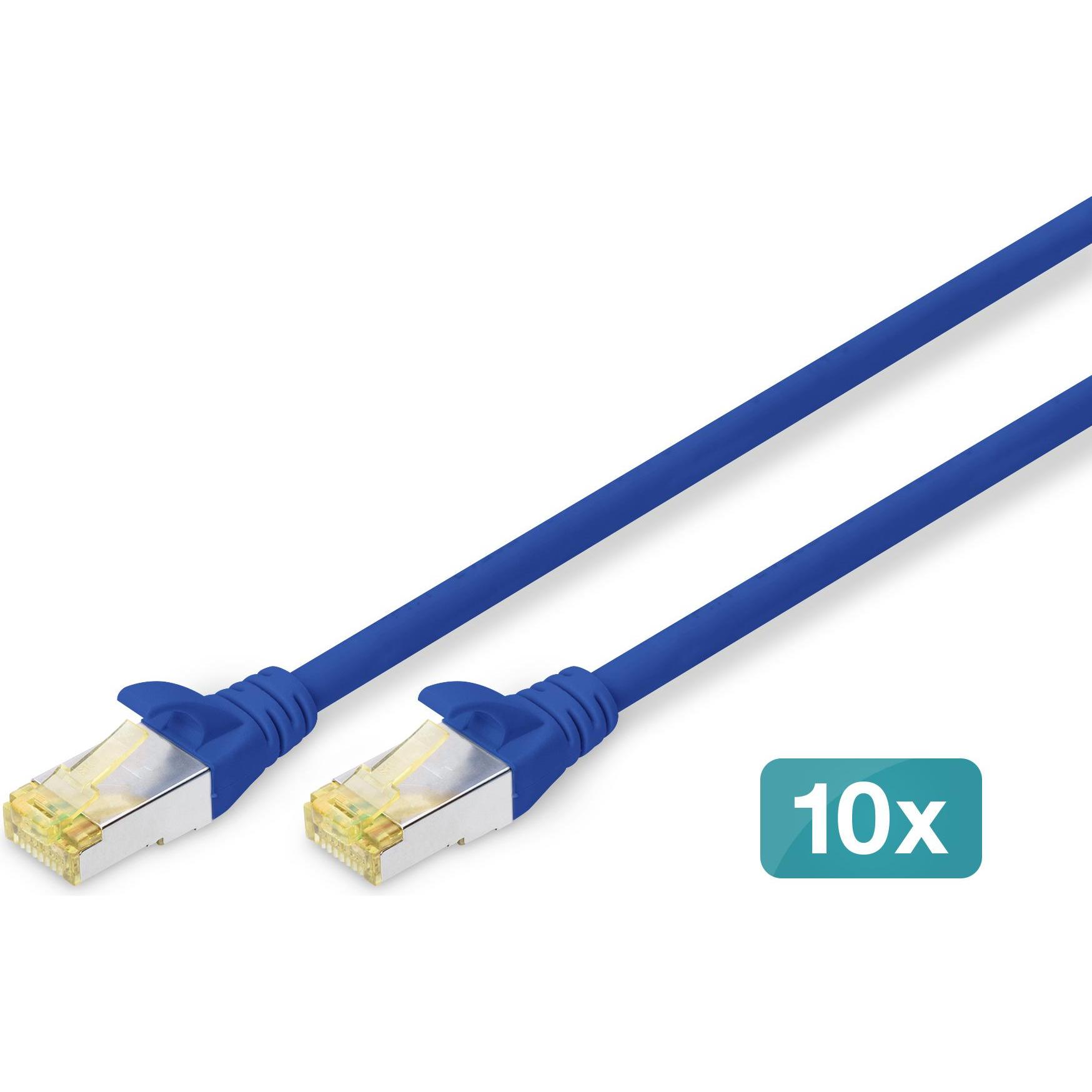 Digitus CAT 6A S/FTP Patchkabel, 10 Stück (S/FTP, CAT6a, 2 m), Netzwerkkabel