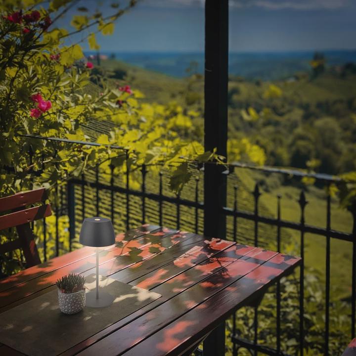 Produktbild B.K.Licht Akku LED Tischleuchte - Mini Touch, anthrazit (150 lm)