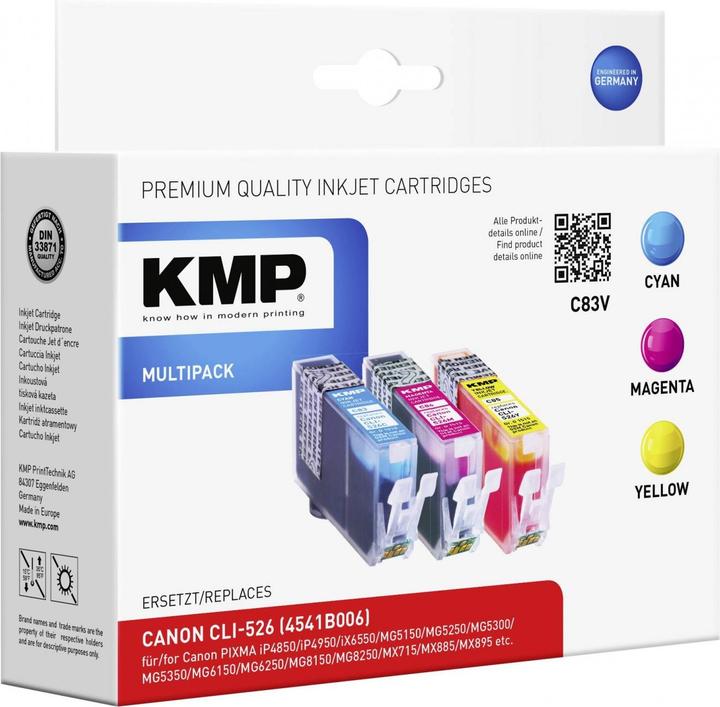 Immagine prodotto KMP C83V Value Pack C/M/Y compatibile con Canon CLI-526 (M, C, Y)