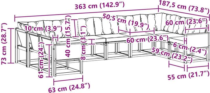 Produktbild vidaXL Outdoor-Sofa
