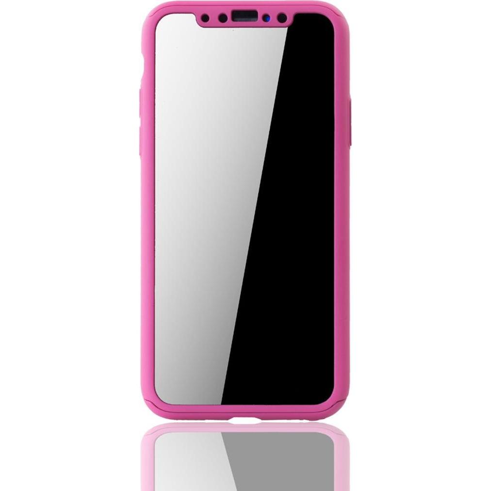 Thumbnail - König Design Hülle Handy Schutz für Apple iPhone XS Full Case Cover Displayschutz Bumper Pink (Apple iPhone XS), Smartph...