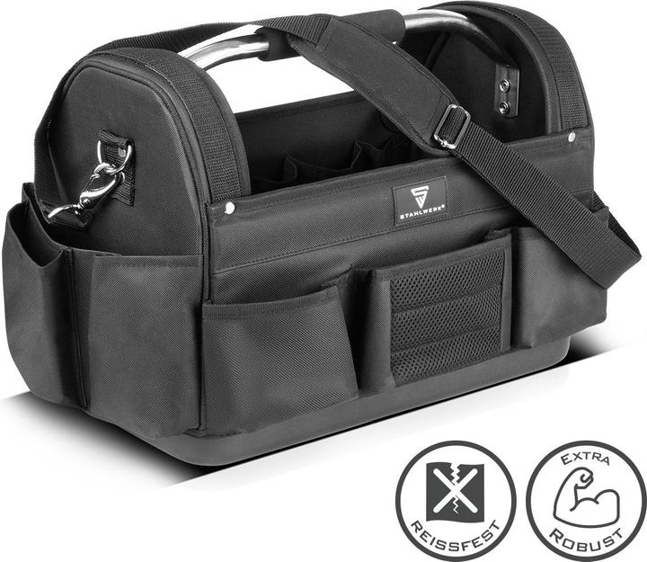 Stahlwerk Werkzeugtasche mit 11 Aussentaschen 10 Innentaschen Installateur Tasche