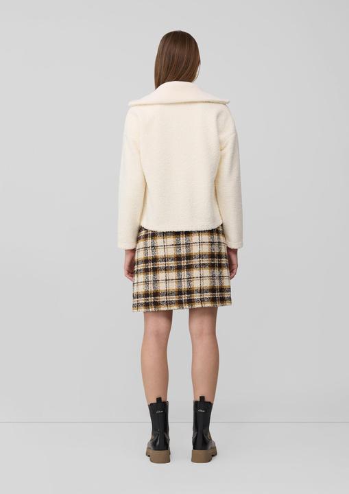 Produktbild s.Oliver Sweatshirt Jacke Leichte Teddyplüsch-Jacke mit Strickkragen (46)
