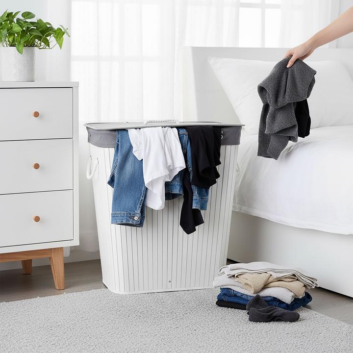 Actual product image Relaxdays Bamboo laundry bin (105 l)