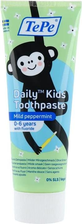 TePe Daily Kids Dentifrice quotidien au fluor pour les enfants de 3 à 6 ans - Prévient les caries - (75 ml)