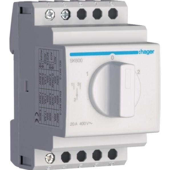 Hager Commutatore Hag Sk600 Con Posizione Di Zero, Accessori Di Elettronica + Alloggiamento