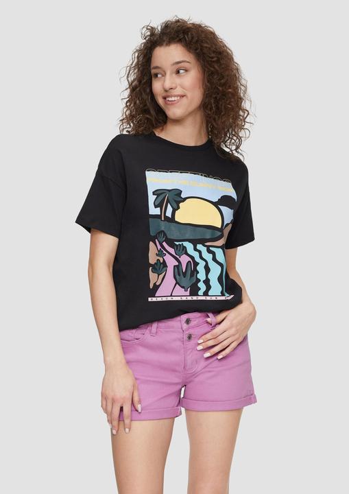 Produktbild S.Oliver T-Shirt Baumwoll-T-Shirt im Loose Fit mit Artwork-Print (XS)