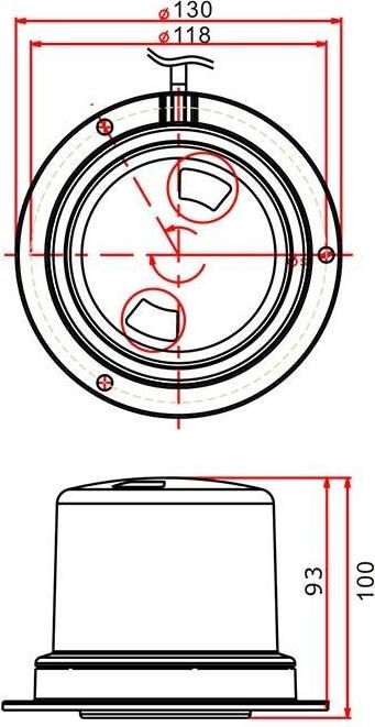 Actual product image ProPlus Rotating beacon orange 36LED