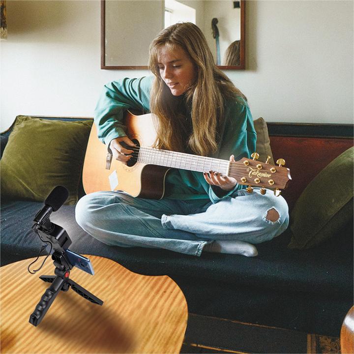 Image du produit LogiLink Kit vlogger avec lumière LED, microphone + trépied, pour smartphones 4,77