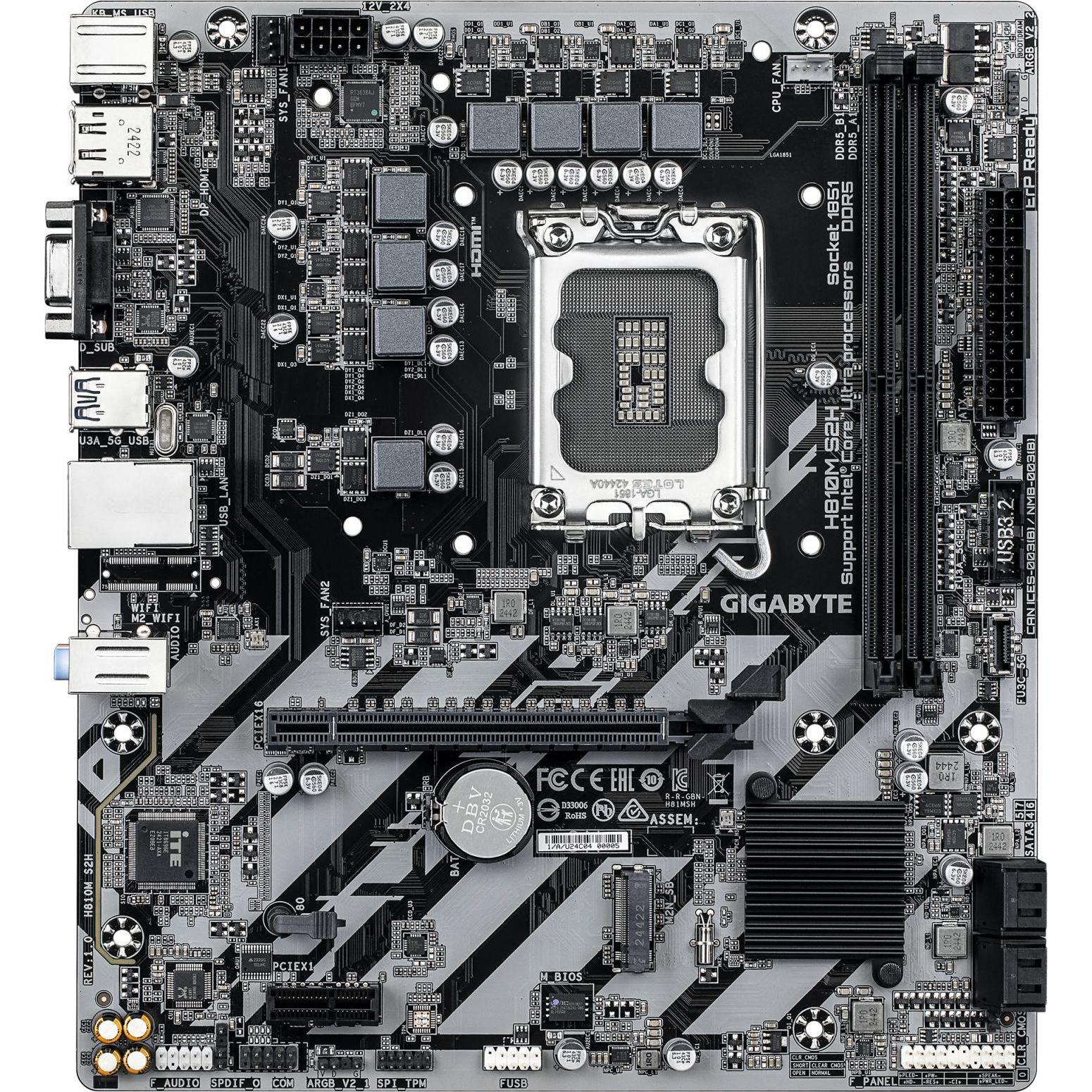 Gigabyte H810M S2H - Motherboard - micro ATX - LGA1851-Sockel - H810 (LGA 1851, mATX), Mainboard