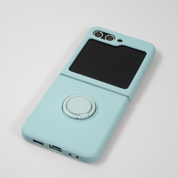 Produktbild PhoneLook Hülle Soft Touch mit Ring Türkis (Samsung Galaxy Z Flip5)
