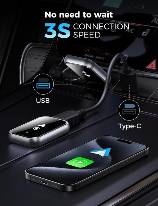 Produktbild PowerGuard 2-in-1 Wireless iOS Carplay & Android Auto Dongle