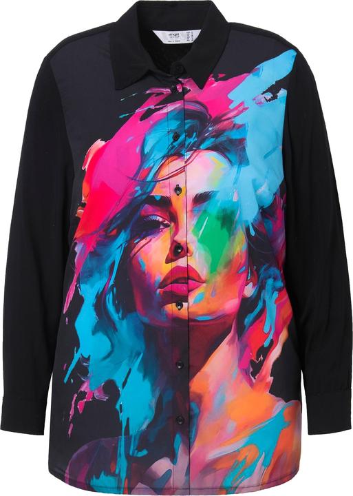 Produktbild Angel of Style Bluse, Straight Fit, Vorderseite Frauengesichts-Print (54)