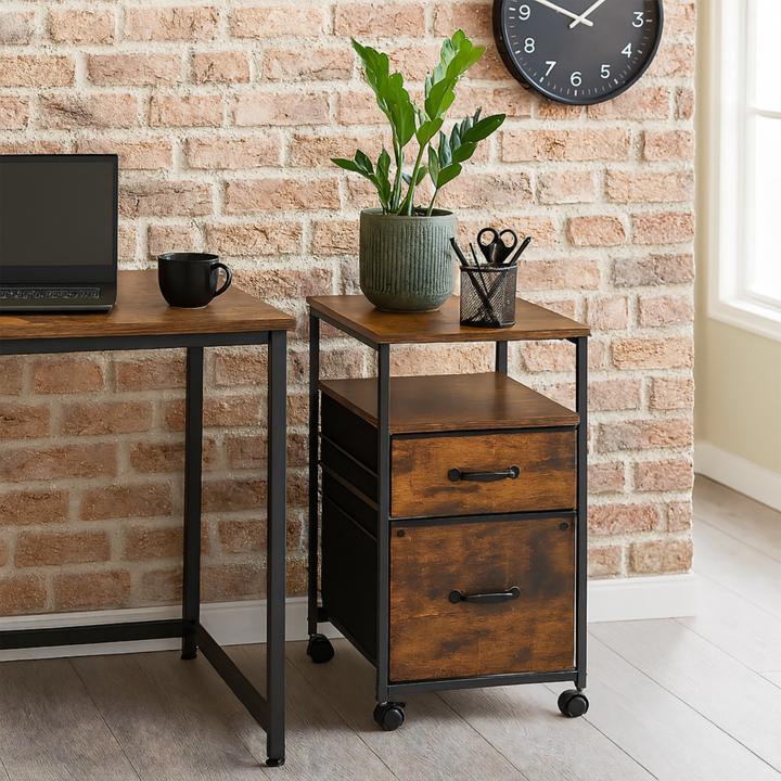 Image du produit Relaxdays Rollcontainer 2 verschiedene Schubladen (40 x 40 x 68 cm)