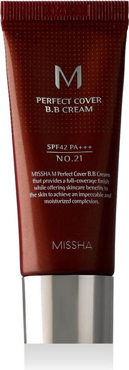 Missha M Perfect Cover BB Cream SPF 42 No. 21 Light Beige 20ml (Light Beige, 20 ml)