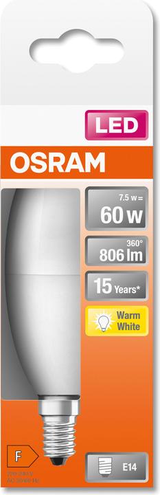 Produktbild Osram Led Star Classic B (E14, 7.50 W, 806 lm, 1 x, F)