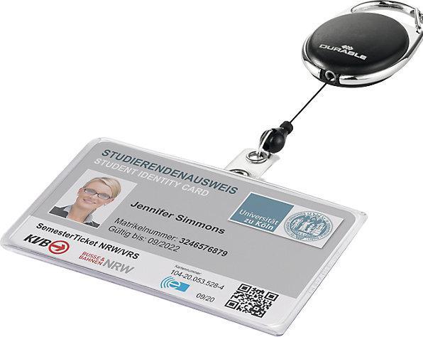 Actual product image Durable ID badge cover with YOYO STYLE, for 1 card, pack of 10, black.