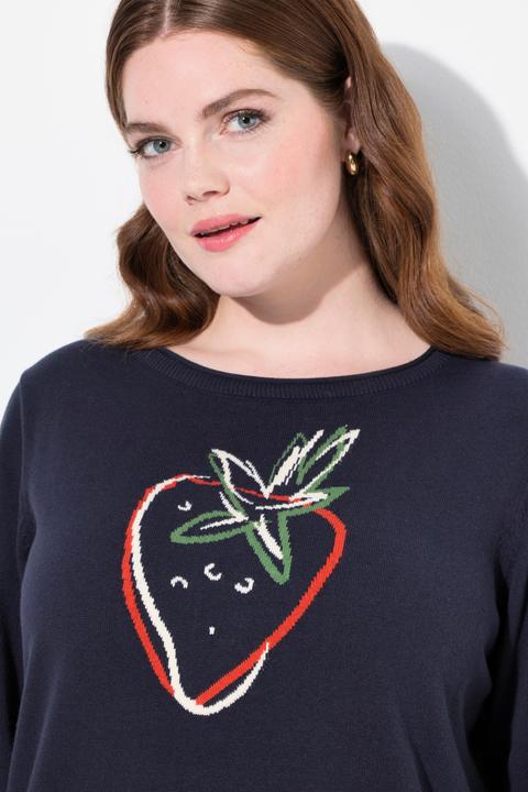 Produktbild Ulla Popken Pullover, Fruchtmotiv, Rundhals, Langarm (46, 48)