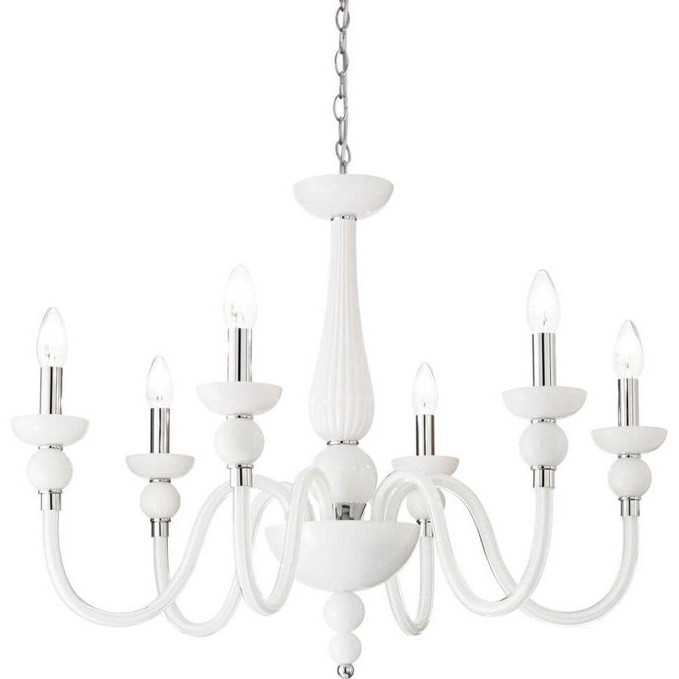 Ideal lux, Pendelleuchte, Hängeleuchte mit 6 Lichtern DOGE, E14, Chrom (E14)