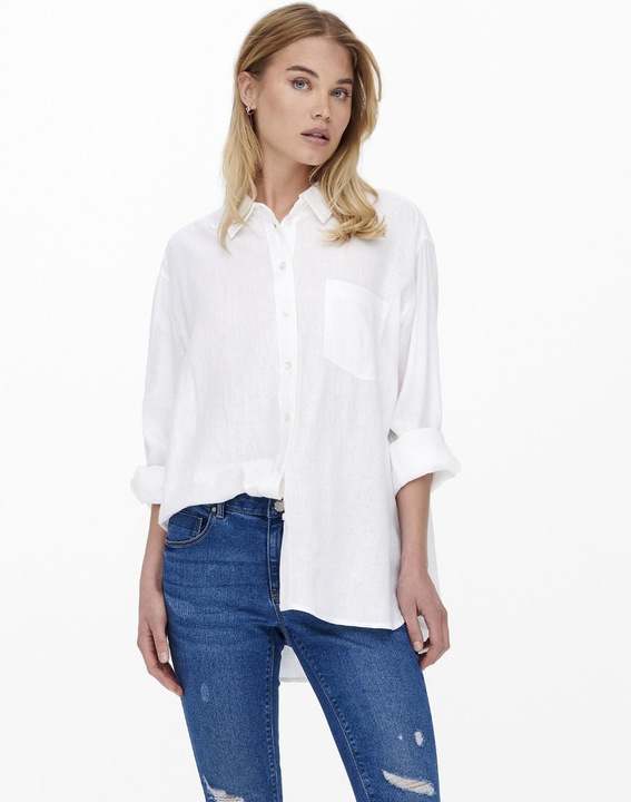 Actual product image Only Plain linen mix shirt (M)