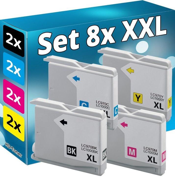 Produktbild Druckfuxx 8x PATRONEN kompatibel BROTHER LC-970 DCP 135-c 150-c 153-c MFC 235-c (M, C, Y, BK)