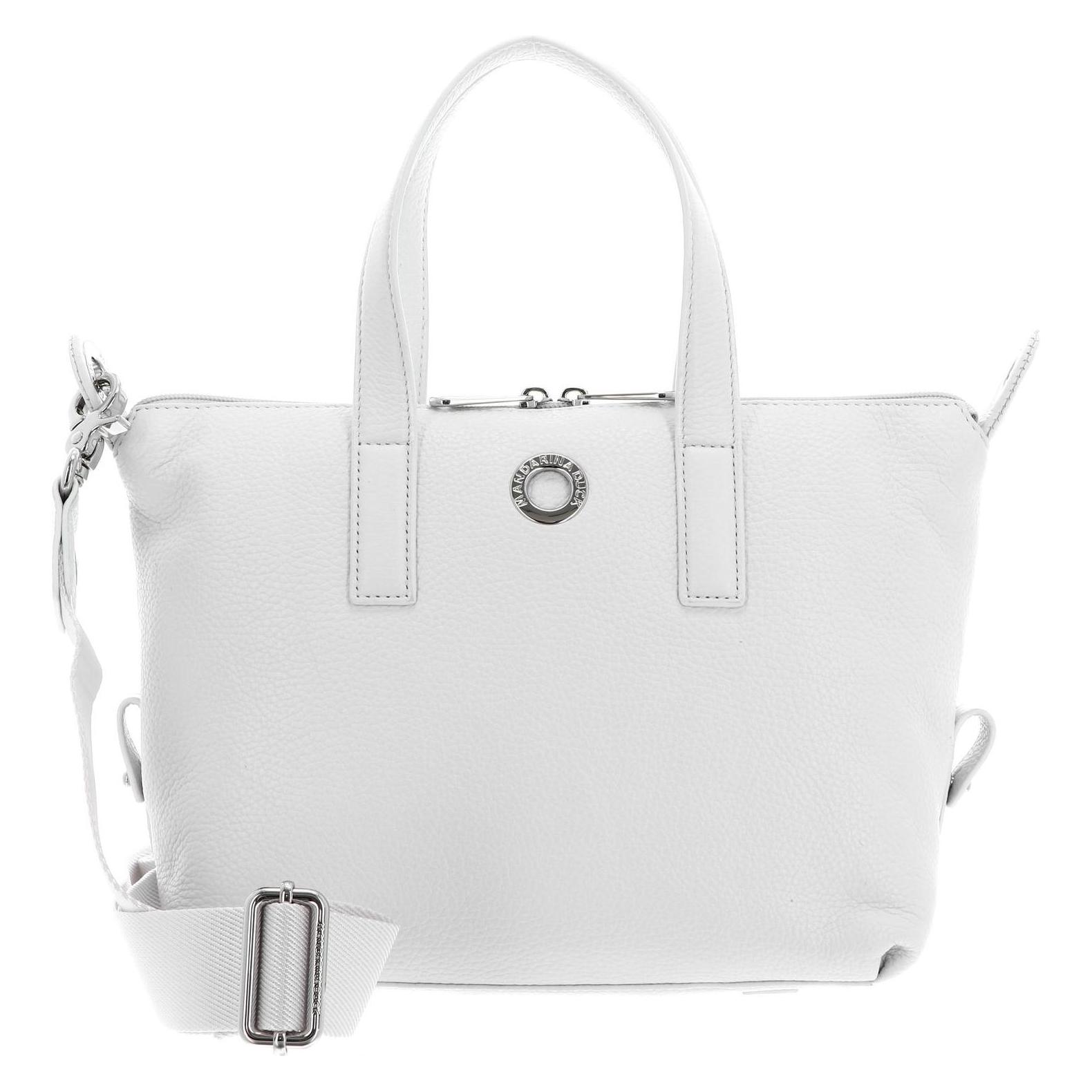Mandarina Duck, Damen, Handtasche, Mellow Leather Bowling Bag, Grau