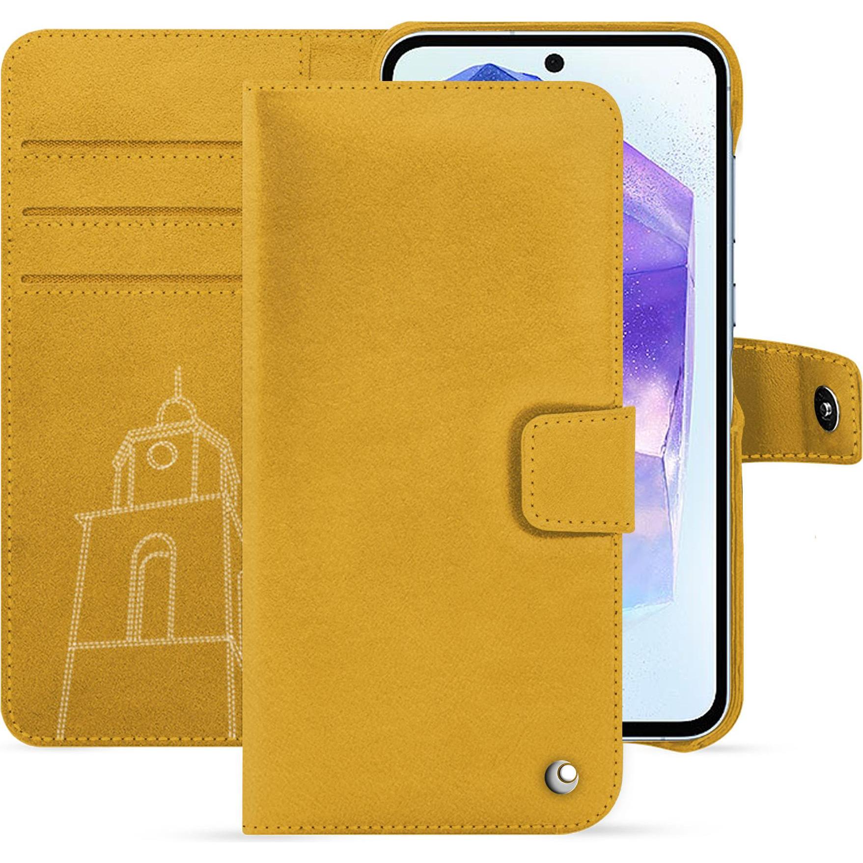 Noreve Lederschutzhülle Samsung Galaxy A55 (Samsung Galaxy A55), Smartphone Hülle, Orange