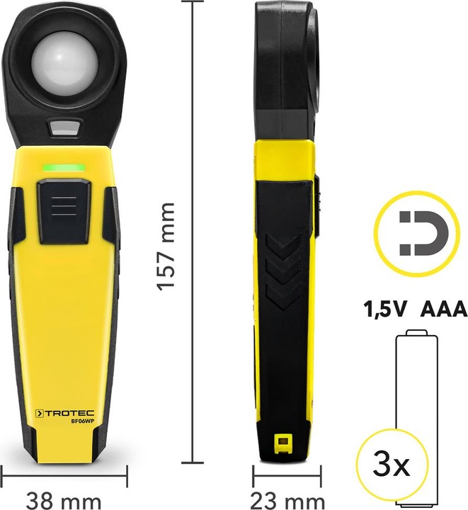 Trotec luxmeter BF06WP appSensor met smartphone-bediening
