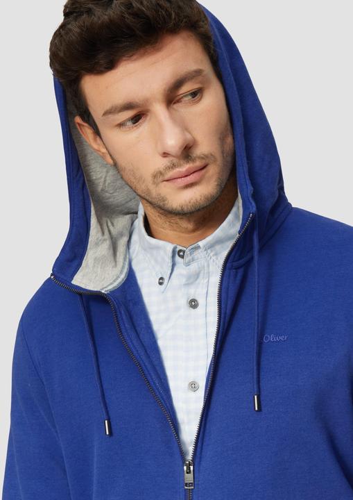 Produktbild S.Oliver Sweatshirt Jacke Sweatshirt-Jacke mit Kapuze und Logo (XXL)