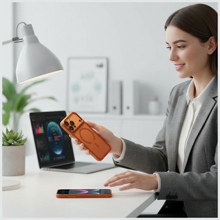 Produktbild Etuui Case UNIQ Veren for iPhone 17 Pro Max Magclick Charging orange (Apple iPhone 17 Pro Max)