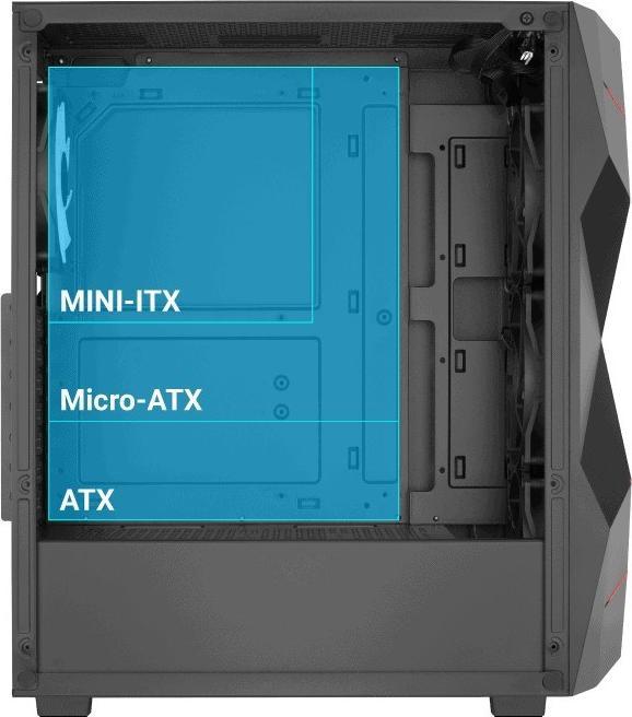 Actual product image AeroCool Volcan-G-BK-v1 (ATX, mATX, Mini-ITX)