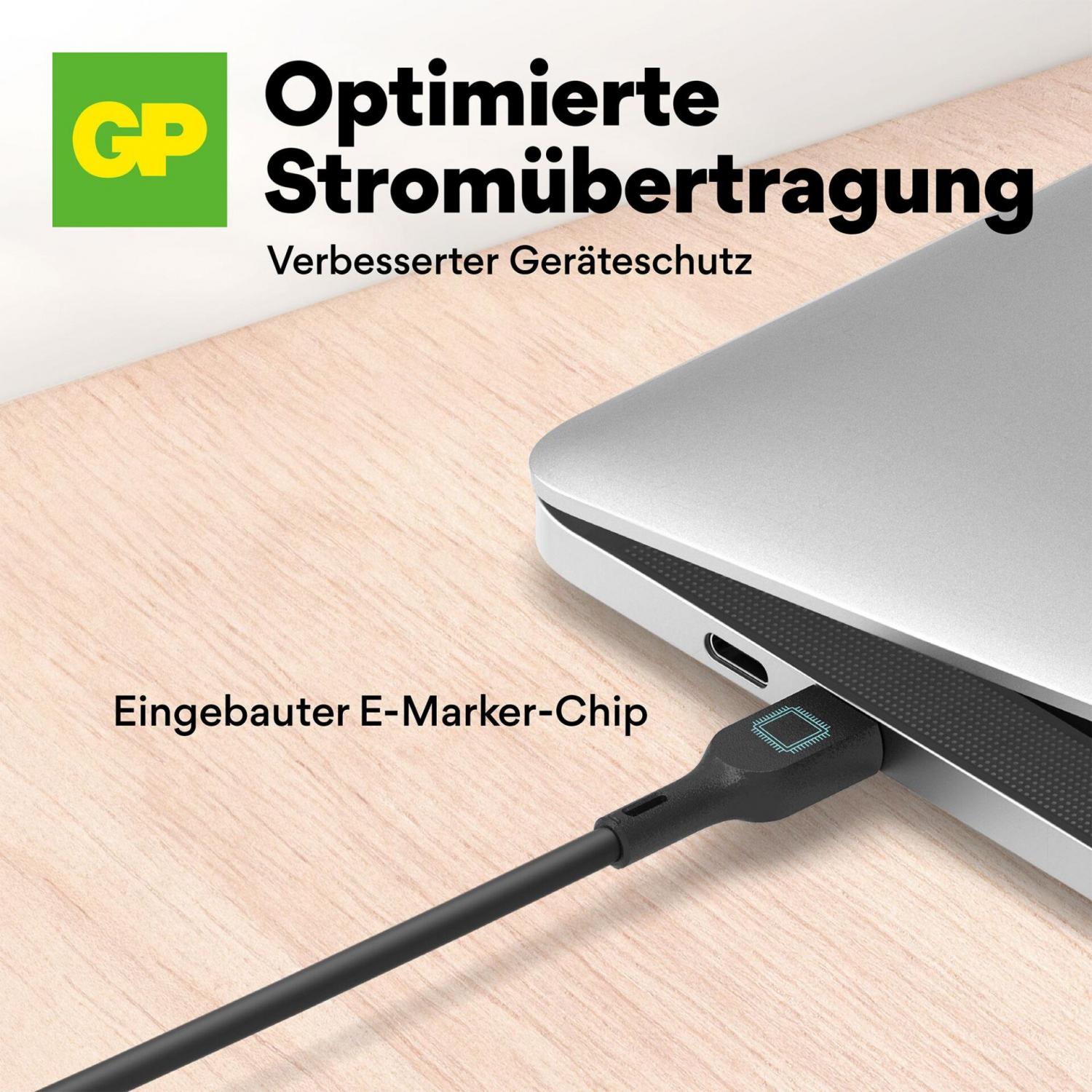 Thumbnail - GP Batteries GP 240W Lade- & Sync Kabel USB-A auf USB-C und USB-A, USB Kabel