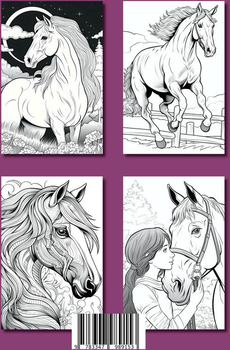 Produktbild Milles:Malbuch Pferde ab 10 Jahren