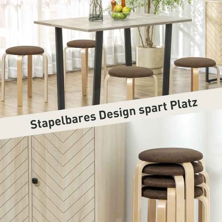 Actual product image Homcom Hocker Holzwerkstoff, Polyester Braun