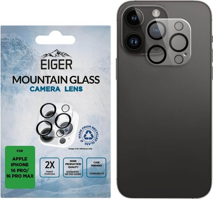 Eiger Mountain Glass Lens (1 Piece, Apple iPhone 16 Pro Max, Apple iPhone 16 Pro)