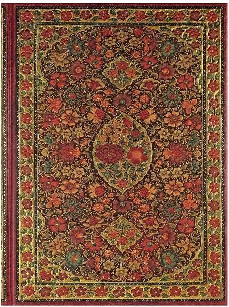 Spaudos bloknotas, pasiūtas paauksuotomis gėlėmis (Hardcover)