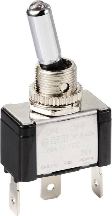 Actual product image Tru Components TC-11193848 Toggle switch 12 V/DC 20 A 1 x Off/On latching 1 pc.