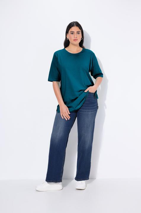 Actual product image Ulla Popken Basic Round Neck Short Sleeve Relaxed Fit Tee (68)