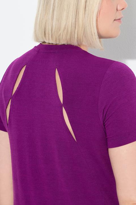 Immagine prodotto Ulla Popken Maglia funzionale con aperture, materiale riciclato, scollo a V e mezze maniche (58)