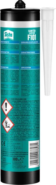 Image du produit Sista F101 Silicone sanitaire Couleur du fabricant Gris béton L21BT 300 ml (Gris béton, 300 ml)