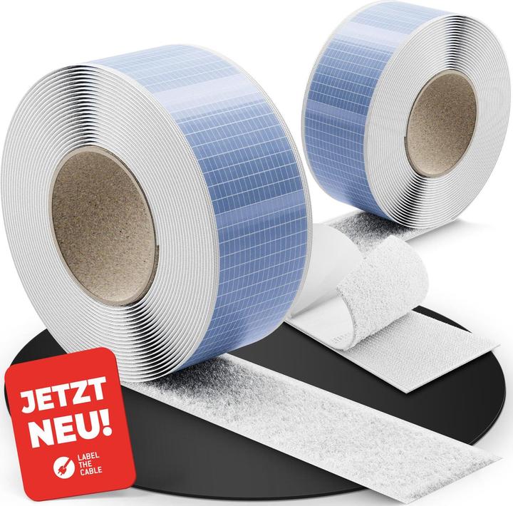 Image du produit Label-the-cable LTC Klettrolle Tough Tape Strap 5mx50mm Bündeln&Ordnen weiss (50 mm)
