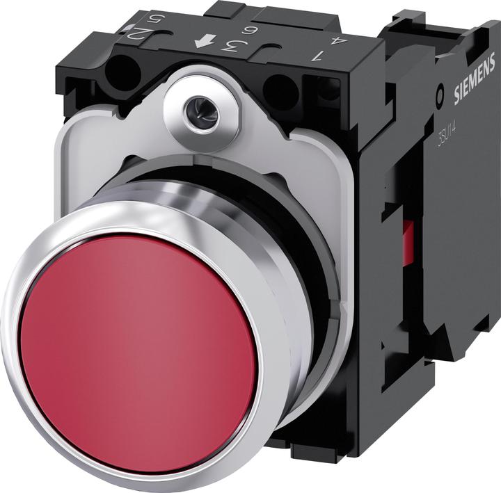 Produktbild Siemens Pushbutton, 22mm, round, red, 1NC