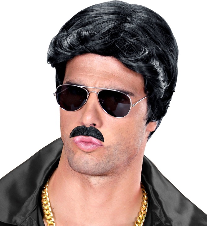 Actual product image Widmann Black moustache in various shapes self-adhesive 1 piece