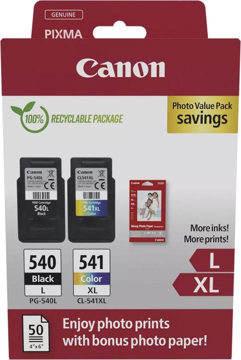 Actual product image Canon PG-540L/CL-541XL Photo Value Pack (FC, Color)