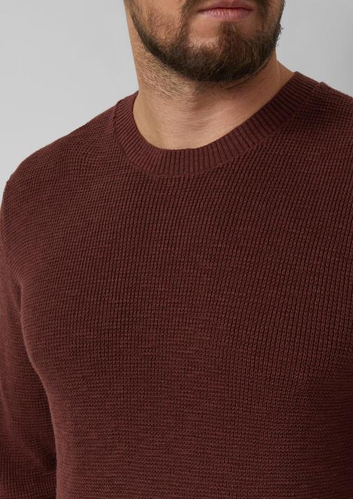 Produktbild s.Oliver Strickpullover Strickpullover mit Crew Neck und Strukturmuster (XXL)