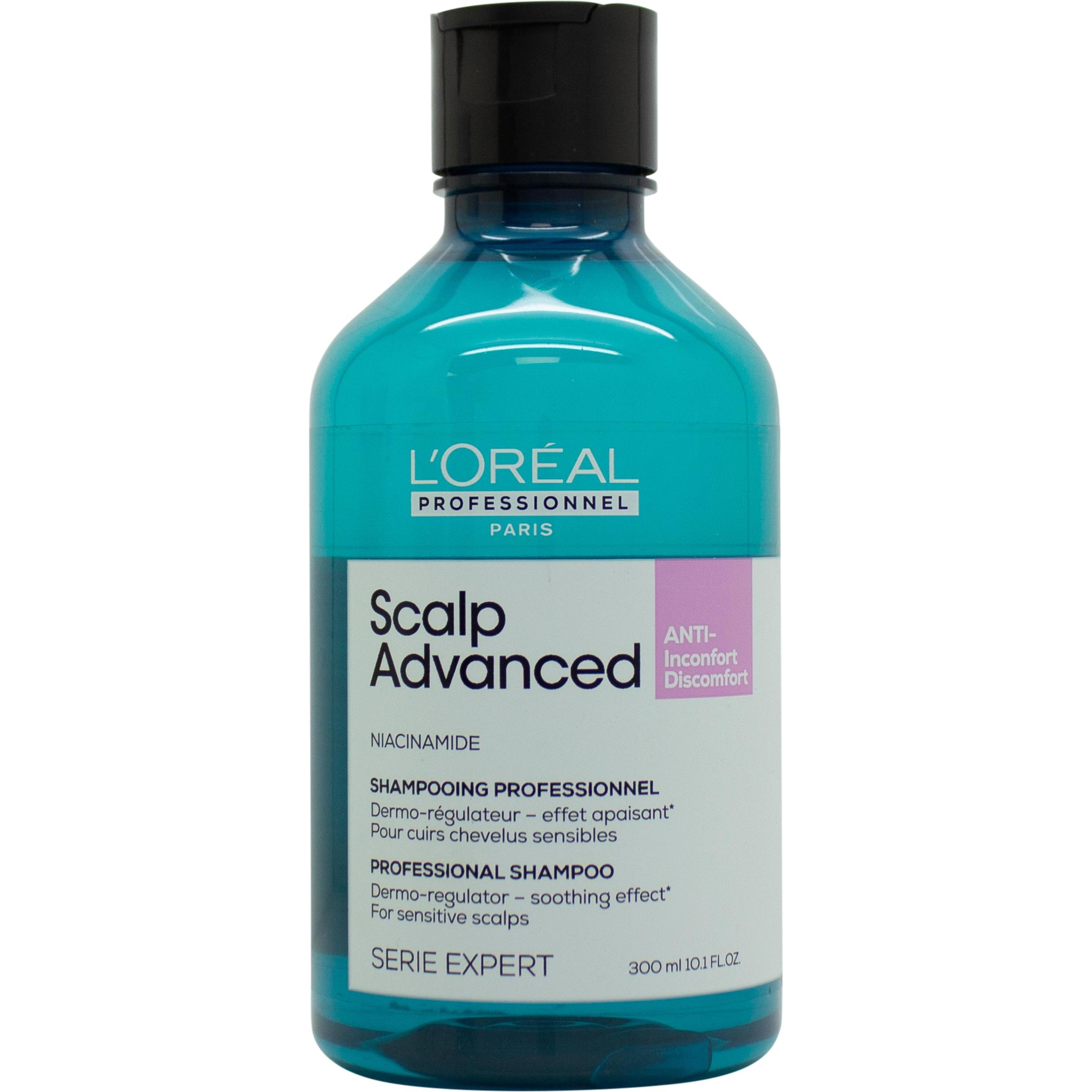 L'Oréal Paris, Shampoo, L'Oréal Professionnel - Shampoo per cuoio capelluto sensibile Scalp Advanced Anti-Discomfort Dermo (300 ml, Shampoo liquido)