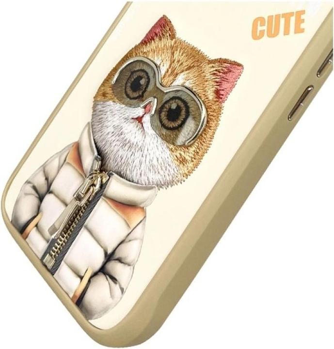 Productafbeelding ASUS Nimmy hoesje iPhone 16 6.1" kaki Cool&Cute 2.0 Cat (Apple iPhone 16)