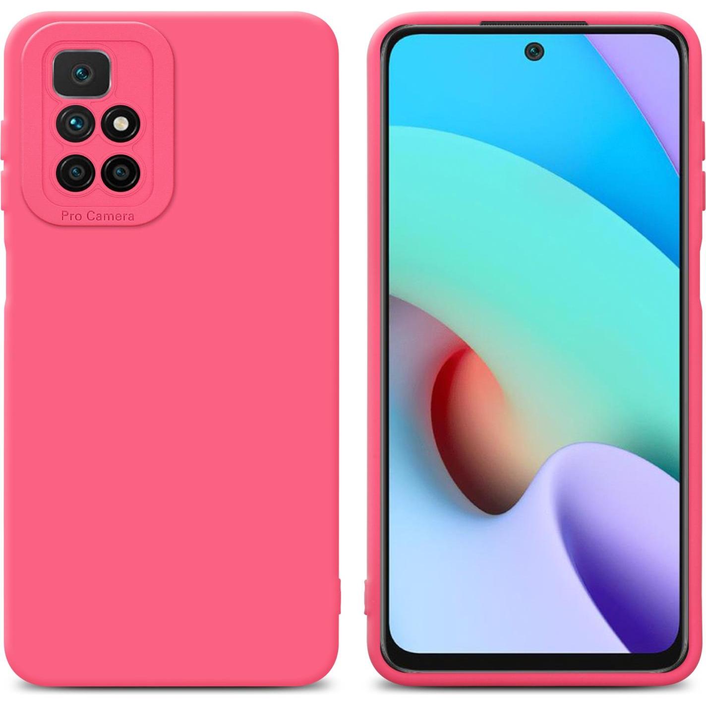 Cadorabo Hülle für Xiaomi RedMi 10 im TPU Fluid LM162 Style (Xiaomi Redmi 10), Smartphone Hülle, Rot